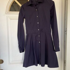 Size 0 Theory button down dress// Navy Blue Soream